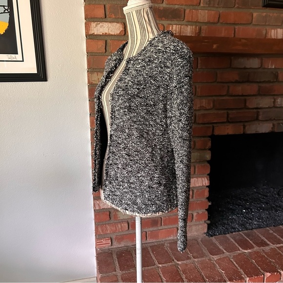 IRO Chada Metal Laced Boucle Open Blazer Jacket in Black & White Sz M - Picture 8 of 14